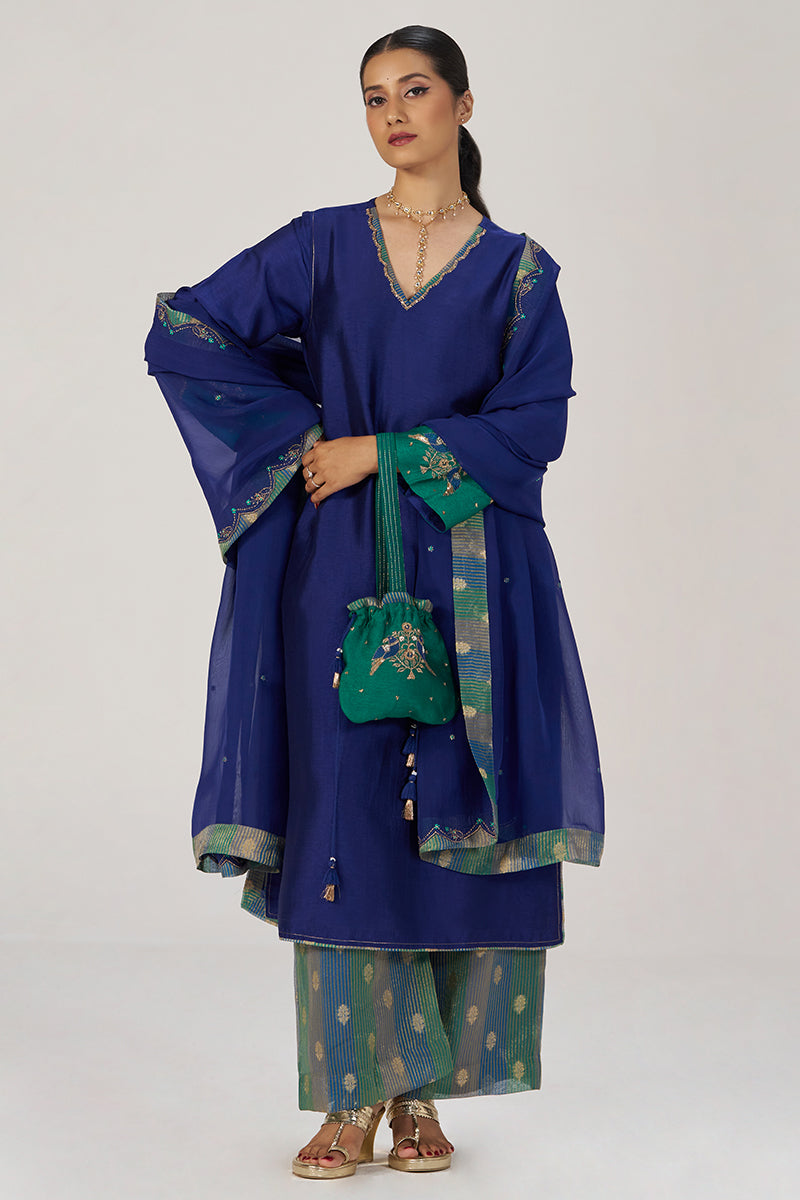 Space Blue Festive Kurta Set