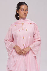 Dreamy Pink Mul-Chanderi Kurta Set