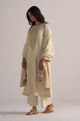 Cloud Cream Pashmina Kurta Set
