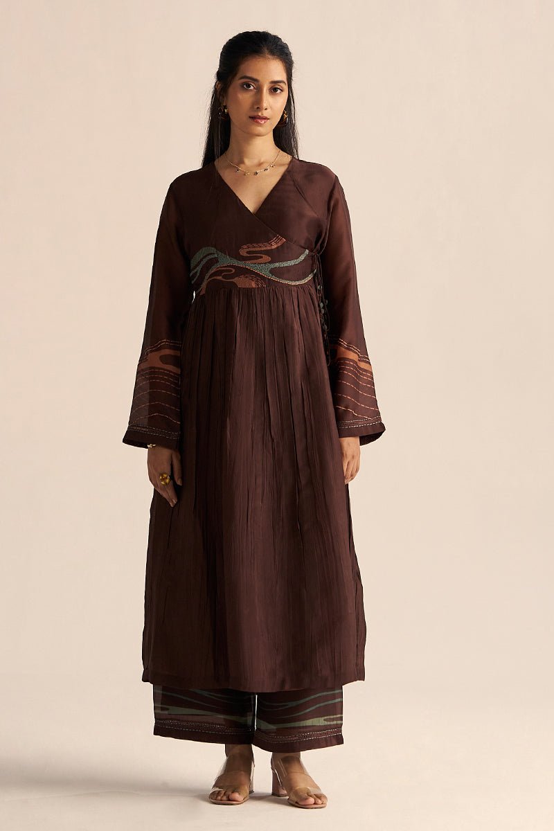 full body view model Buy Dark Chocolate Silk Co-Ord Set for Women