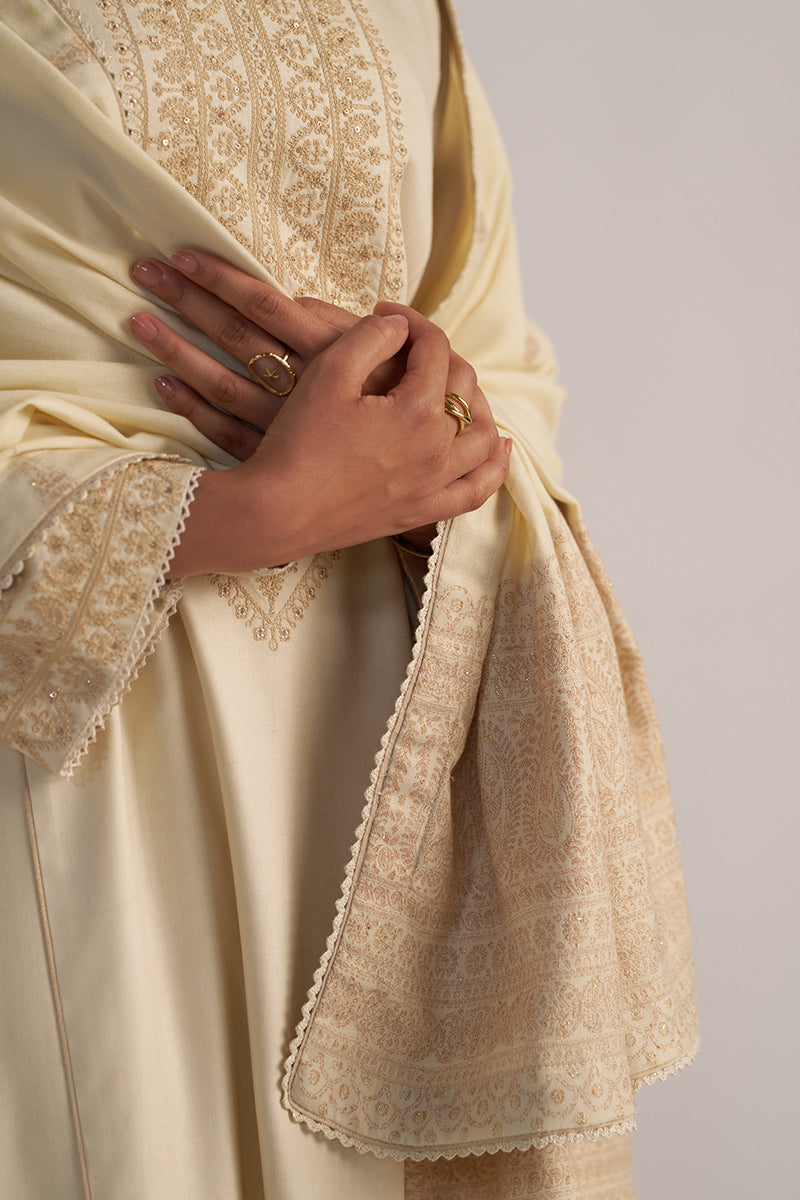 Cloud Cream Pashmina Kurta Set