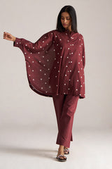 Cordovan Maroon Mul-Mul Co-ord Set