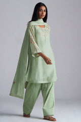 Laurel Green Chanderi Kurta Set