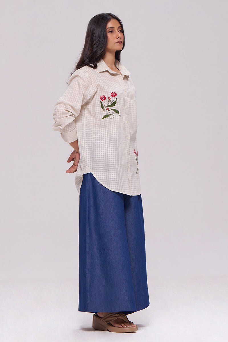 Off-White and Denim Blue Co-ord Set