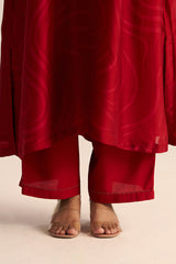 Chili Pepper Red Silk Print Co-ord Set