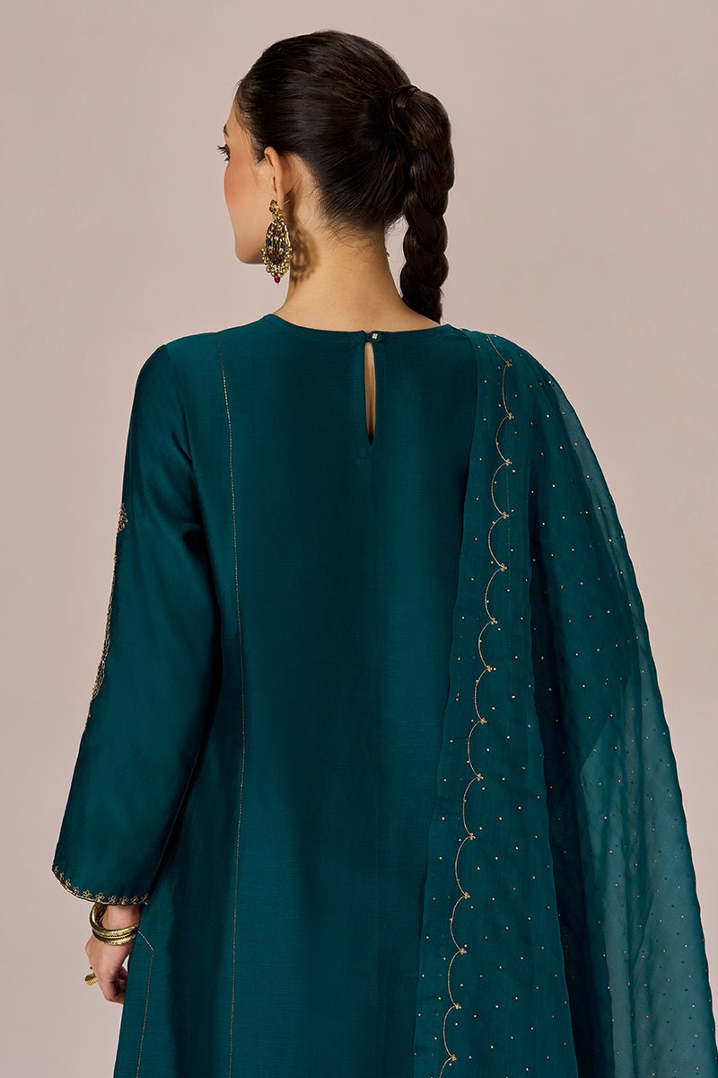 Deep Teal Festive Kurta Set - Ganga Fashions