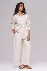 Milk Creame Pure Linen Co-ord Set