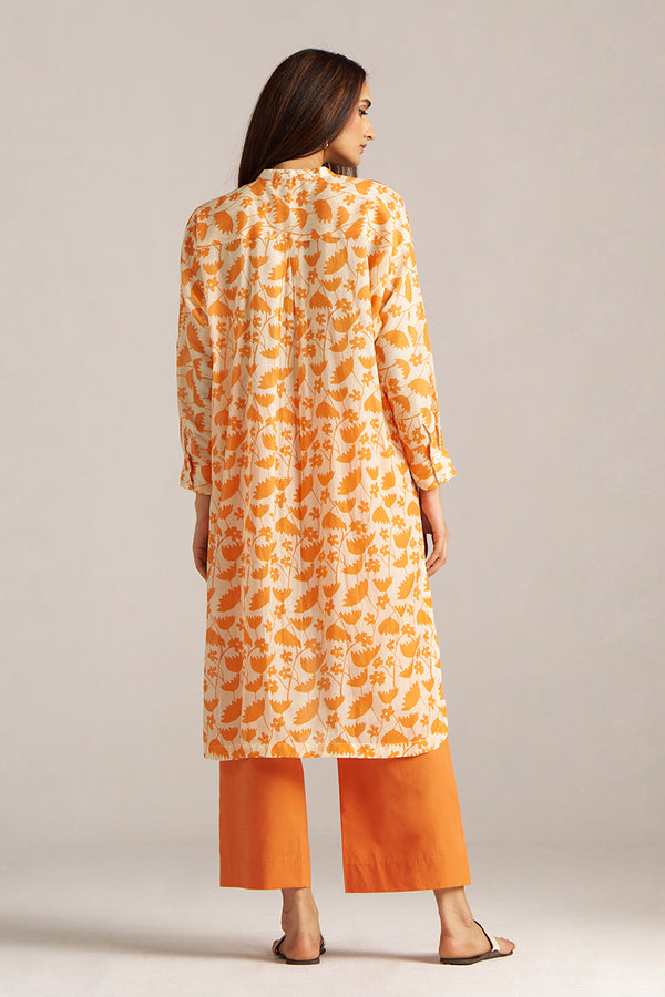 Celosia Orange and Cream Print Co-ord Set