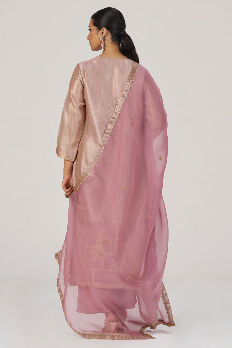 Deauville Mauve Tissue Festive Kurta Set