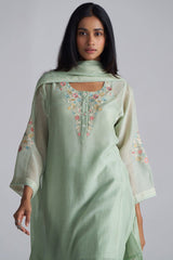 Laurel Green Chanderi Kurta Set
