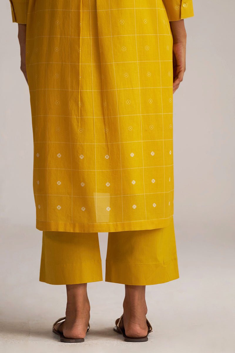 Yellow and Cream Mul-Mul Print Co-ord Set