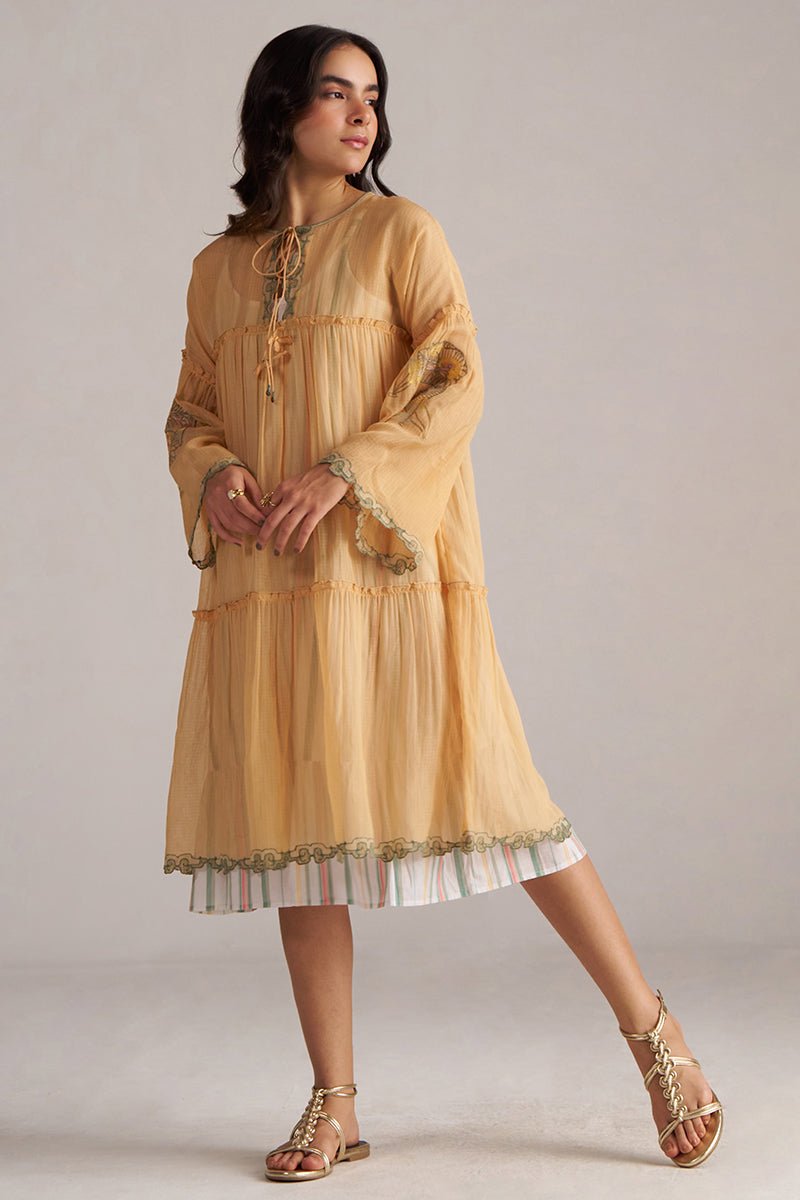 Apricot Cream Kota Silk Co-ord Set