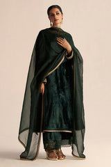 Ponderosa Pine Velvet Festive Kurta Set