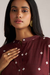 Cordovan Maroon Mul-Mul Co-ord Set