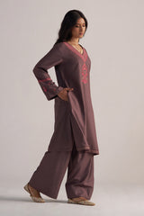 Plum Truffle Pashmina Kurta Set