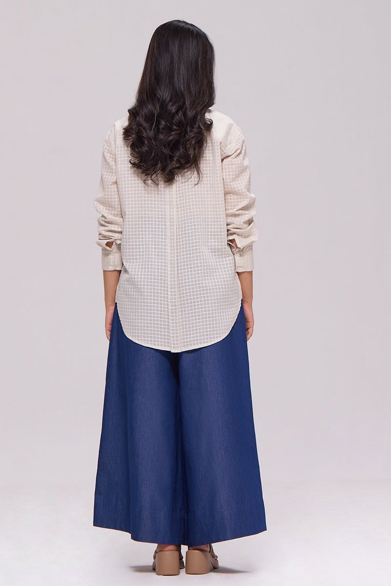 Off-White and Denim Blue Co-ord Set