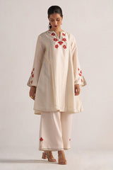 full front model view TOFU Cream Festive Co-Ord Set