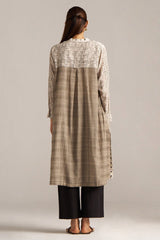 Off White and Black Print Linen Co-ord Set