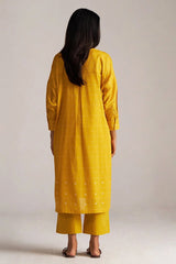 Yellow and Cream Mul-Mul Print Co-ord Set