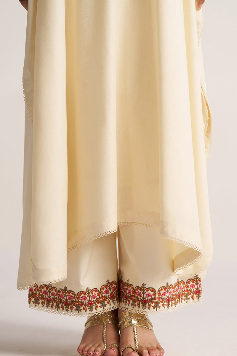 Antique White Pashmina Kaftan Set