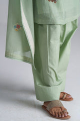 Laurel Green Chanderi Kurta Set