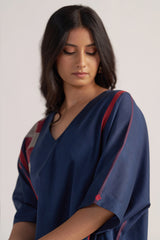 Navy Blue Mul-Mul Kaftaan Set