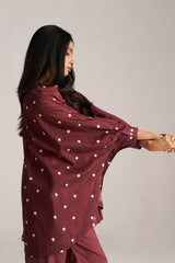 Cordovan Maroon Mul-Mul Co-ord Set