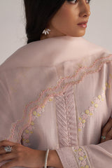 Mauve Chalk Pure Chanderi Kurta Set