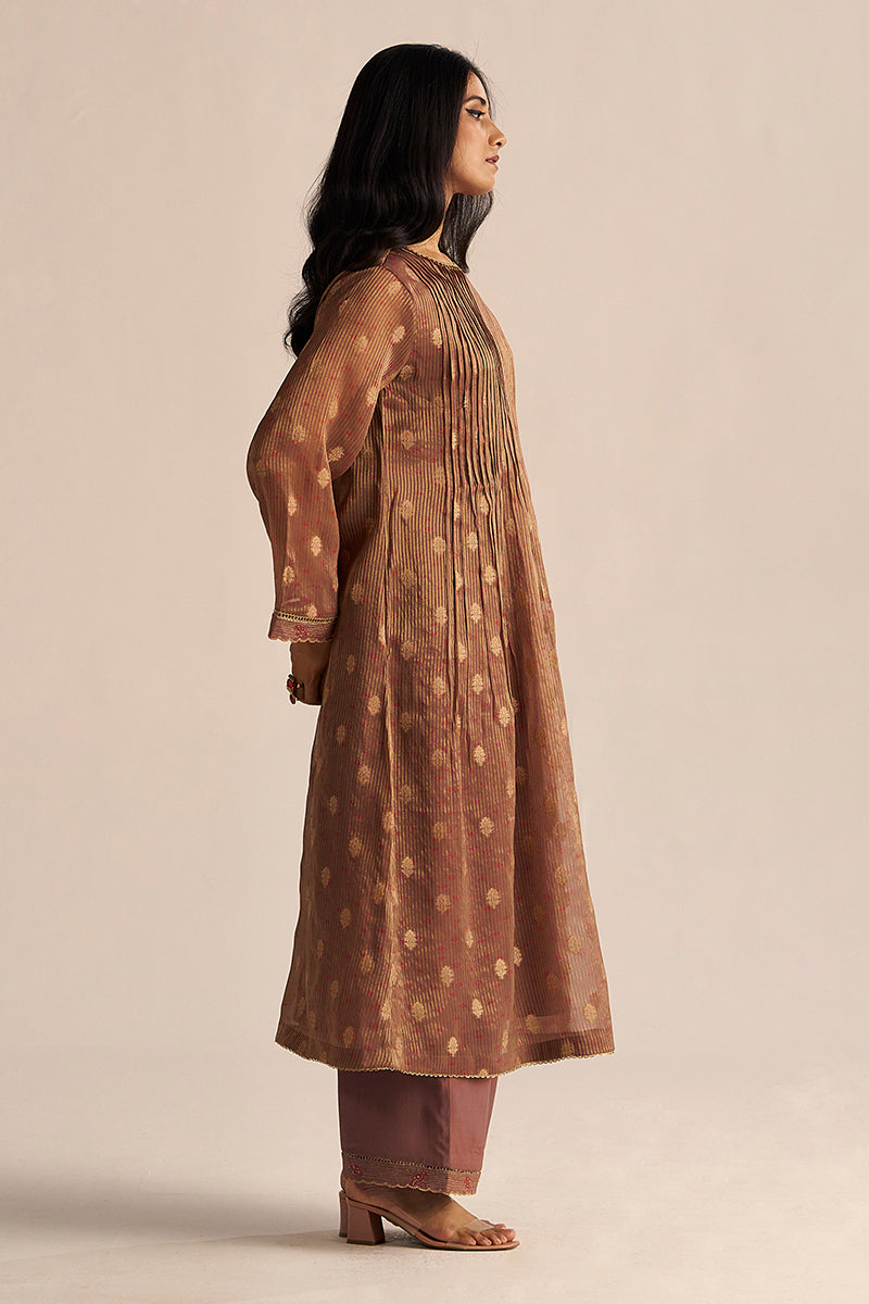 Cognac Brown Tissue Festive Co-ord Set