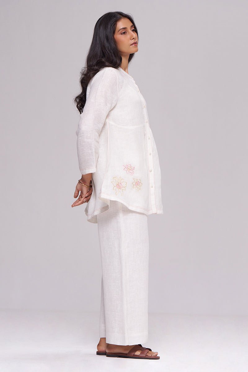 Natural White Pure Linen Co-ord Set