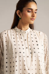 Off White and Black Print Linen Co-ord Set