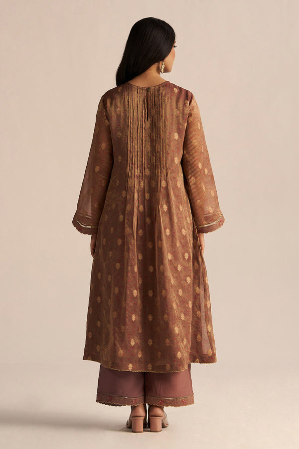 Cognac Brown Tissue Festive Co-ord Set