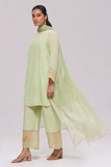 Pistachio Mul-Chanderi Kurta Set