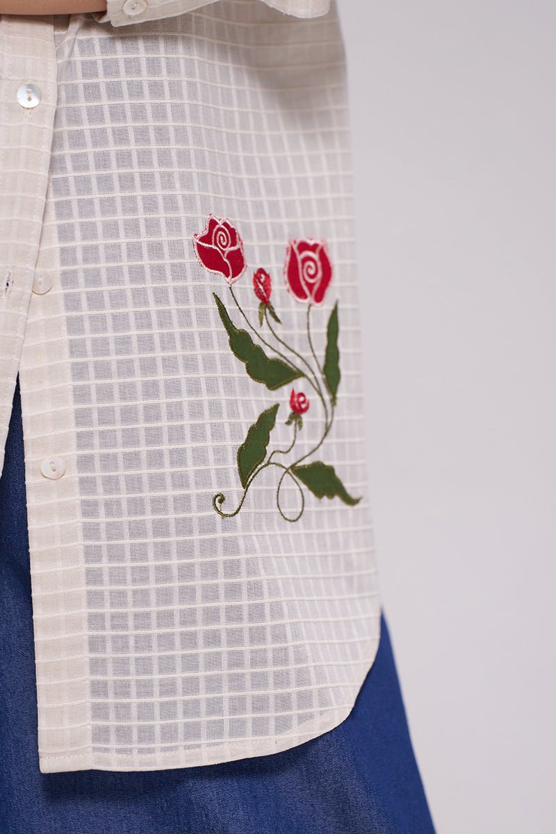 Off-White and Denim Blue Co-ord Set