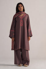 Plum Truffle Pashmina Kurta Set