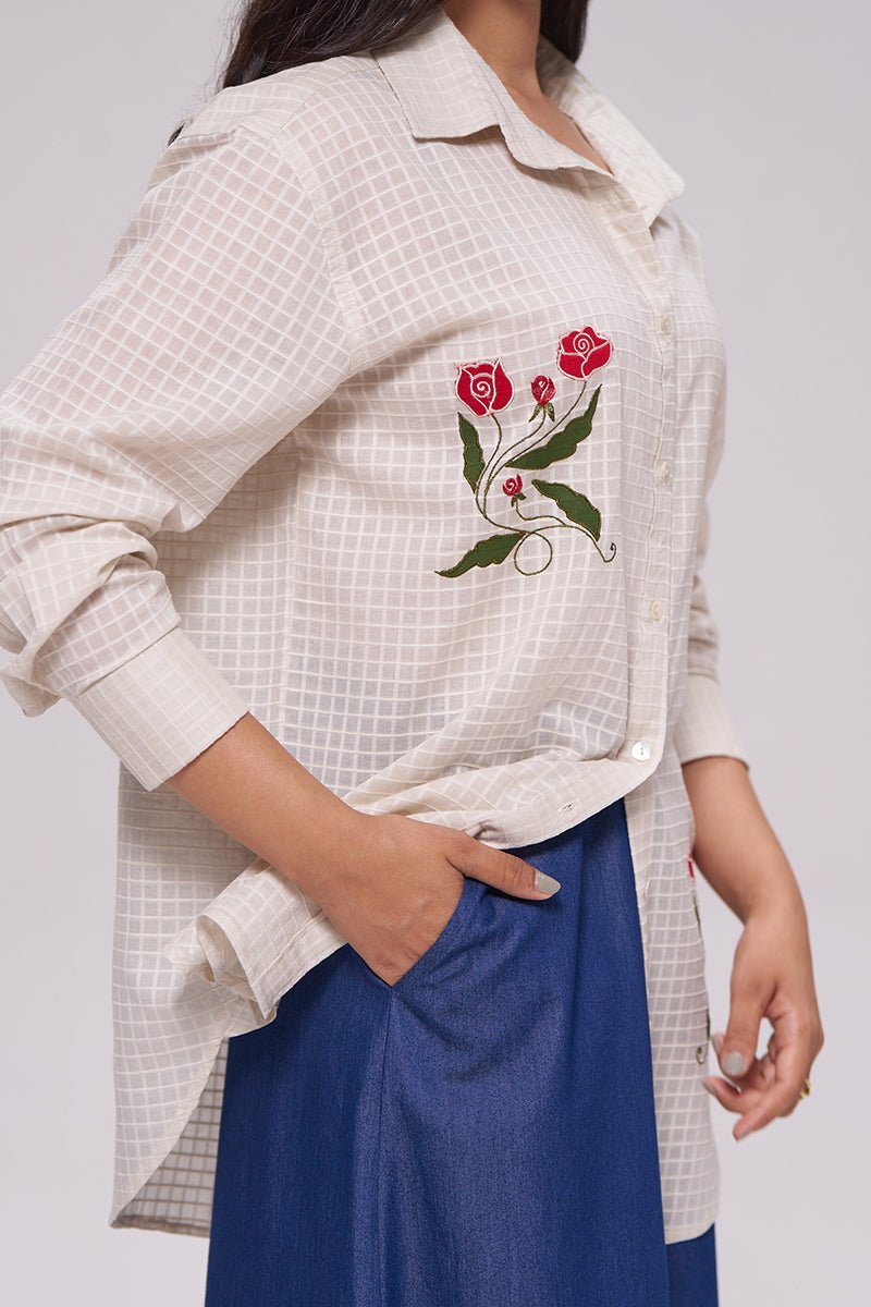 Off-White and Denim Blue Co-ord Set