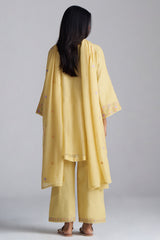 Jojoba Yellow Chanderi Kurta Set