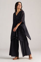Black Mul-Mul Kaftaan Co-ord Set