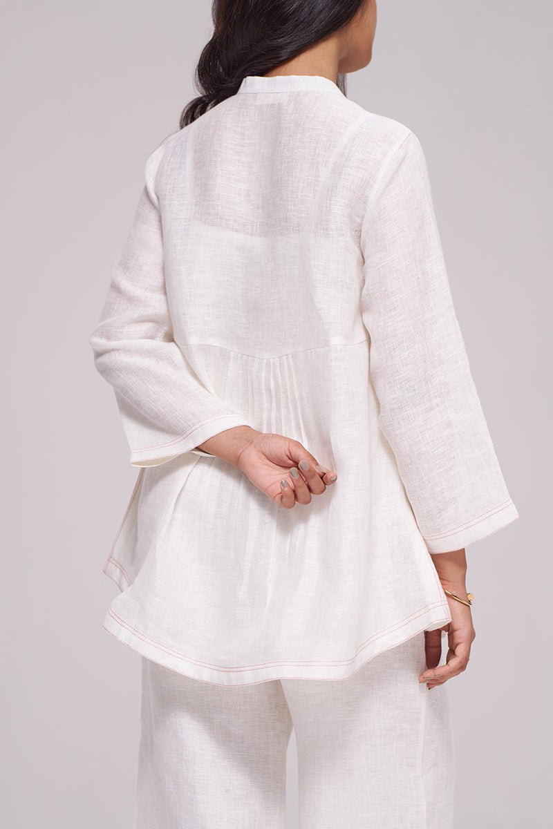 Natural White Pure Linen Co-ord Set