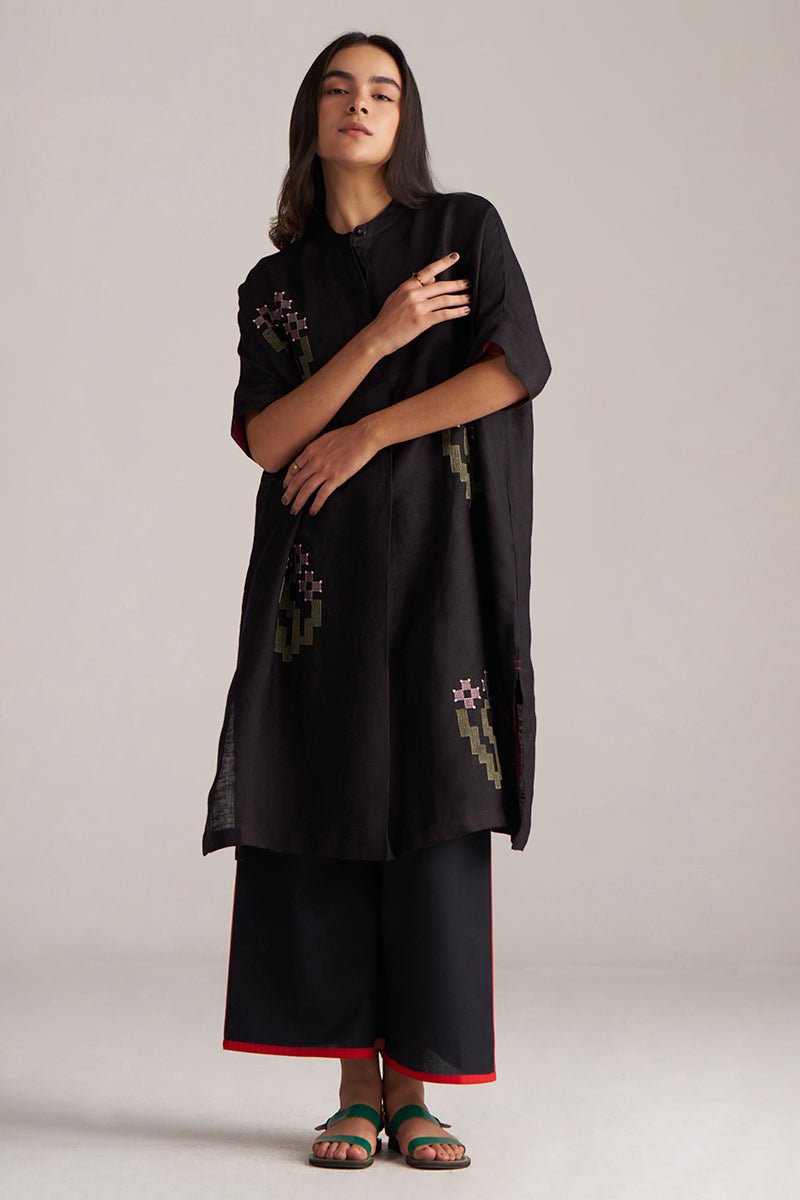 Black Linen Co-ord Set