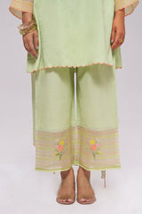 Pistachio Mul-Chanderi Kurta Set