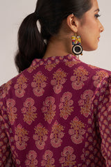 Dark Purple Mul Cotton Co-ord Set