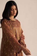 Cognac Brown Tissue Festive Co-ord Set