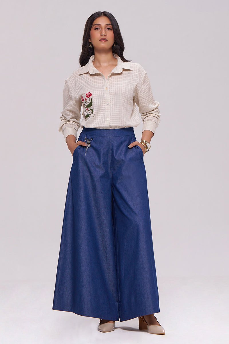 Off-White and Denim Blue Co-ord Set