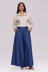 Off-White and Denim Blue Co-ord Set