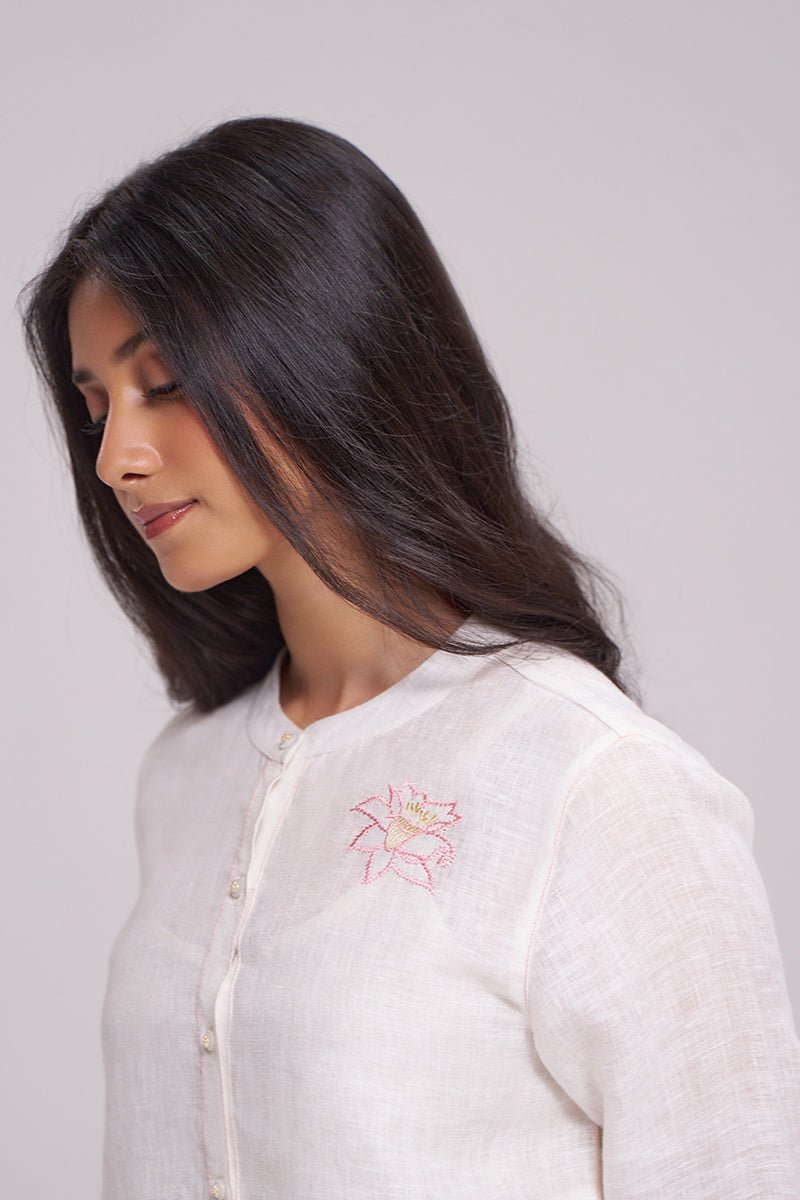 Natural White Pure Linen Co-ord Set