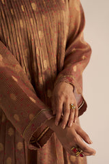 Cognac Brown Tissue Festive Co-ord Set