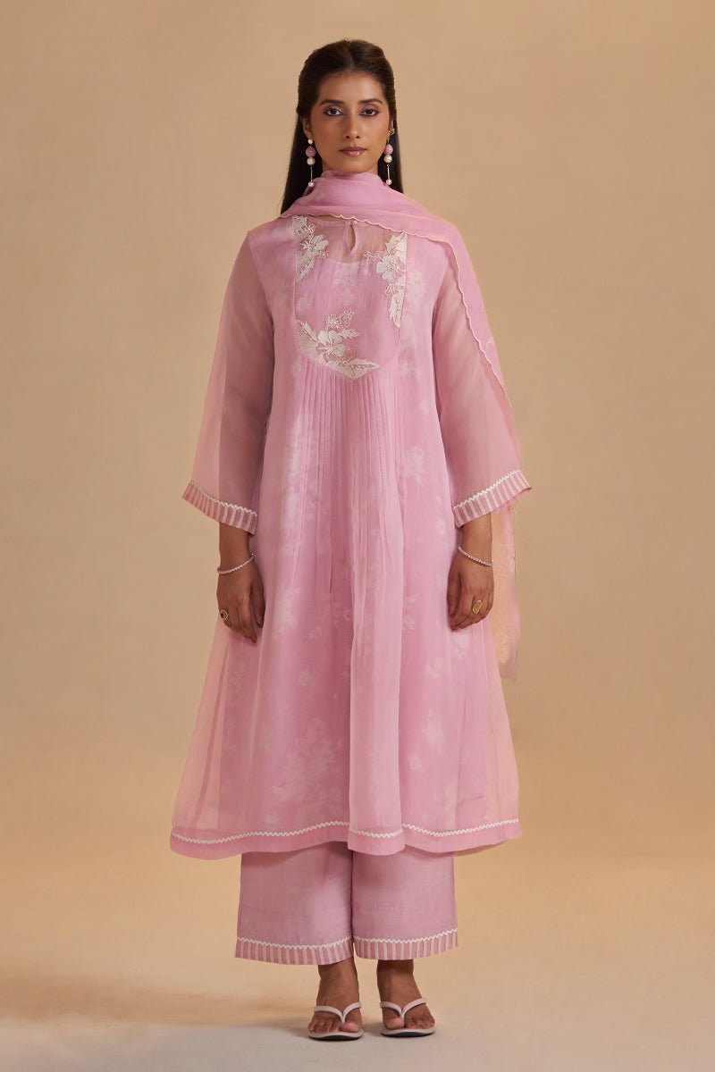 Fairy Tale Lilac Semi Festive Kurta Set - Ganga Fashions