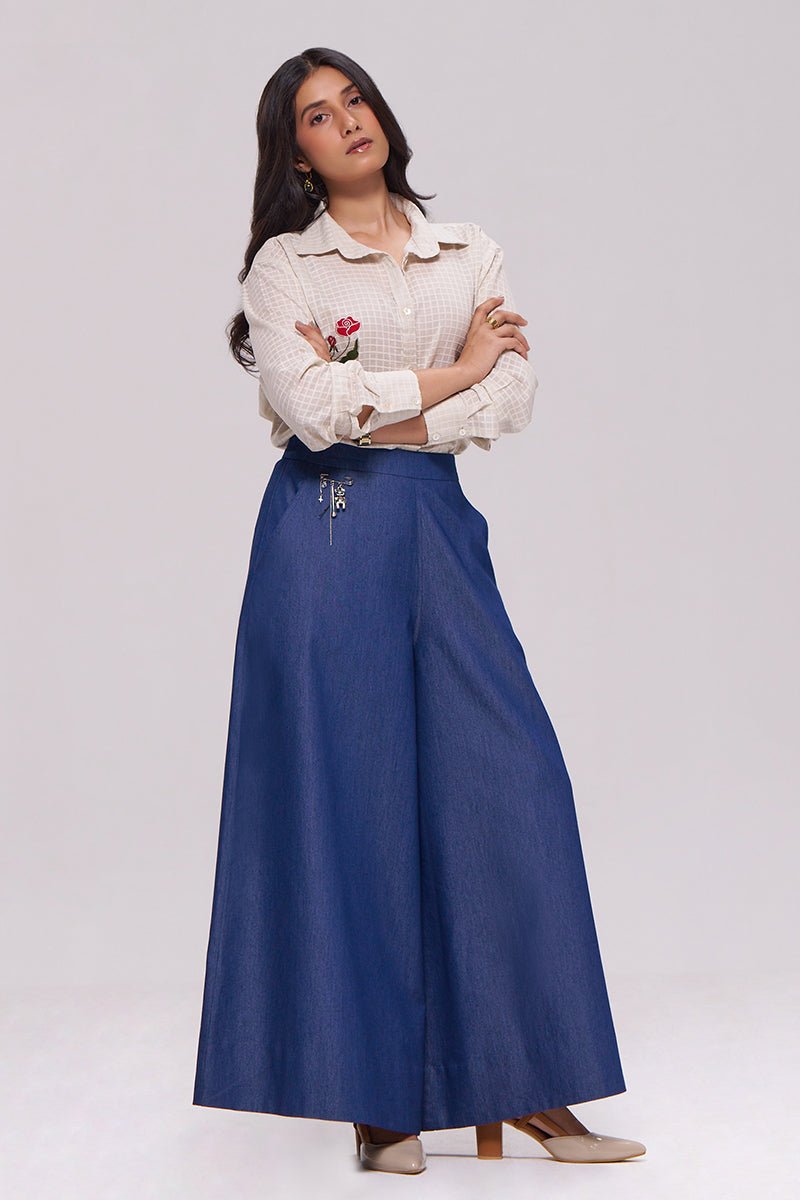 Off-White and Denim Blue Co-ord Set