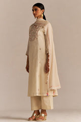 Buttercream Embroidered Kurta Set